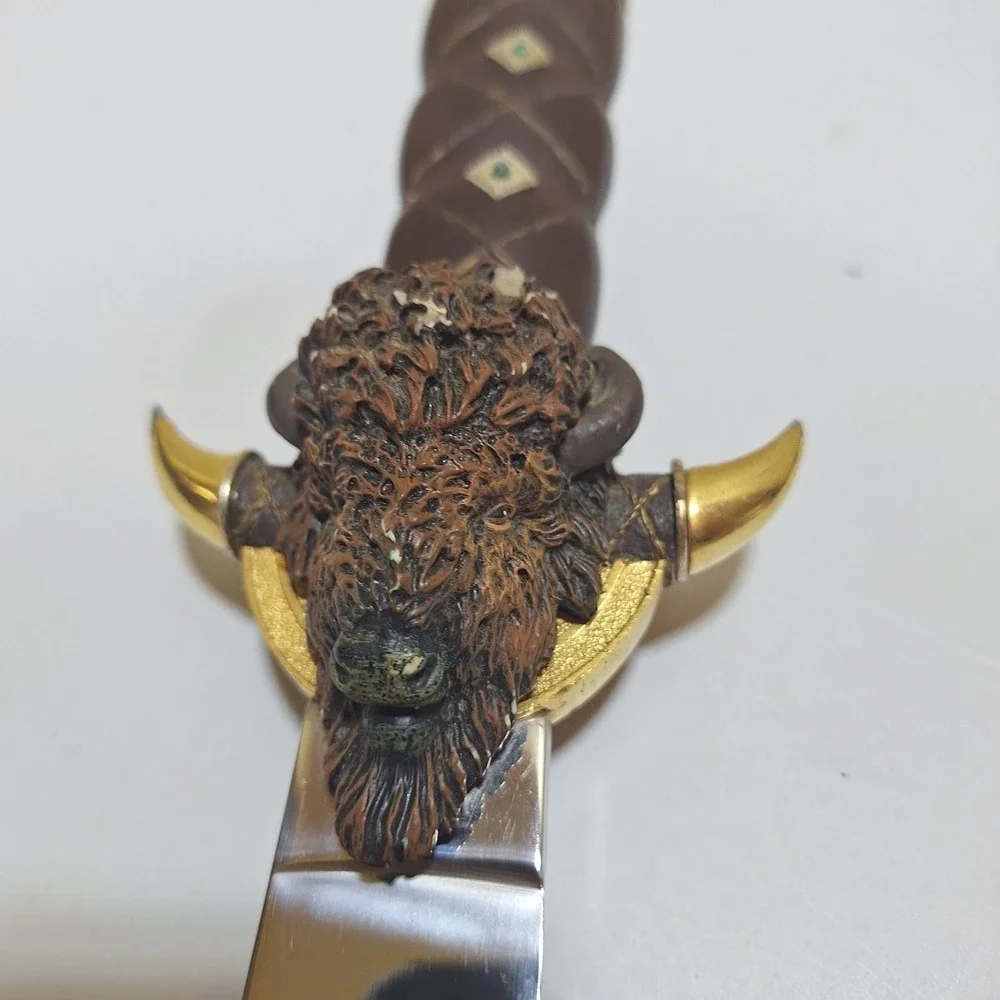 Vintage Buffalo Bison Decorative Knife Letter Opener Western Cabin Decor 13